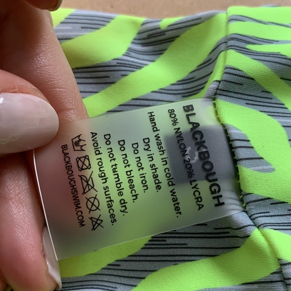 BLACKBOUGH Neon Print One Shoulder front Tie Bikini top - Picture 6 of 8